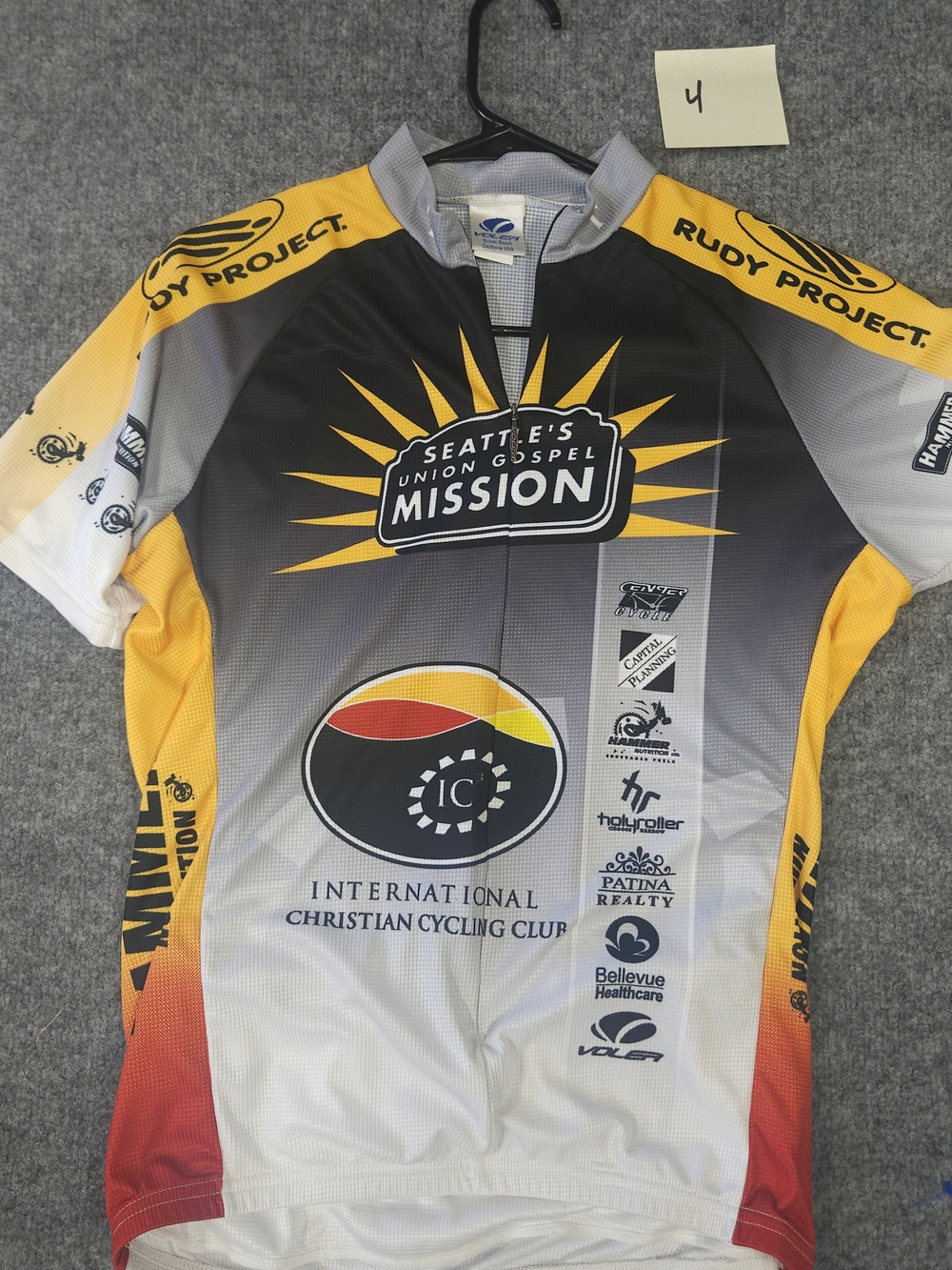 Seattle's Union Gospel Mission Yellow and Black Cycling Jersey